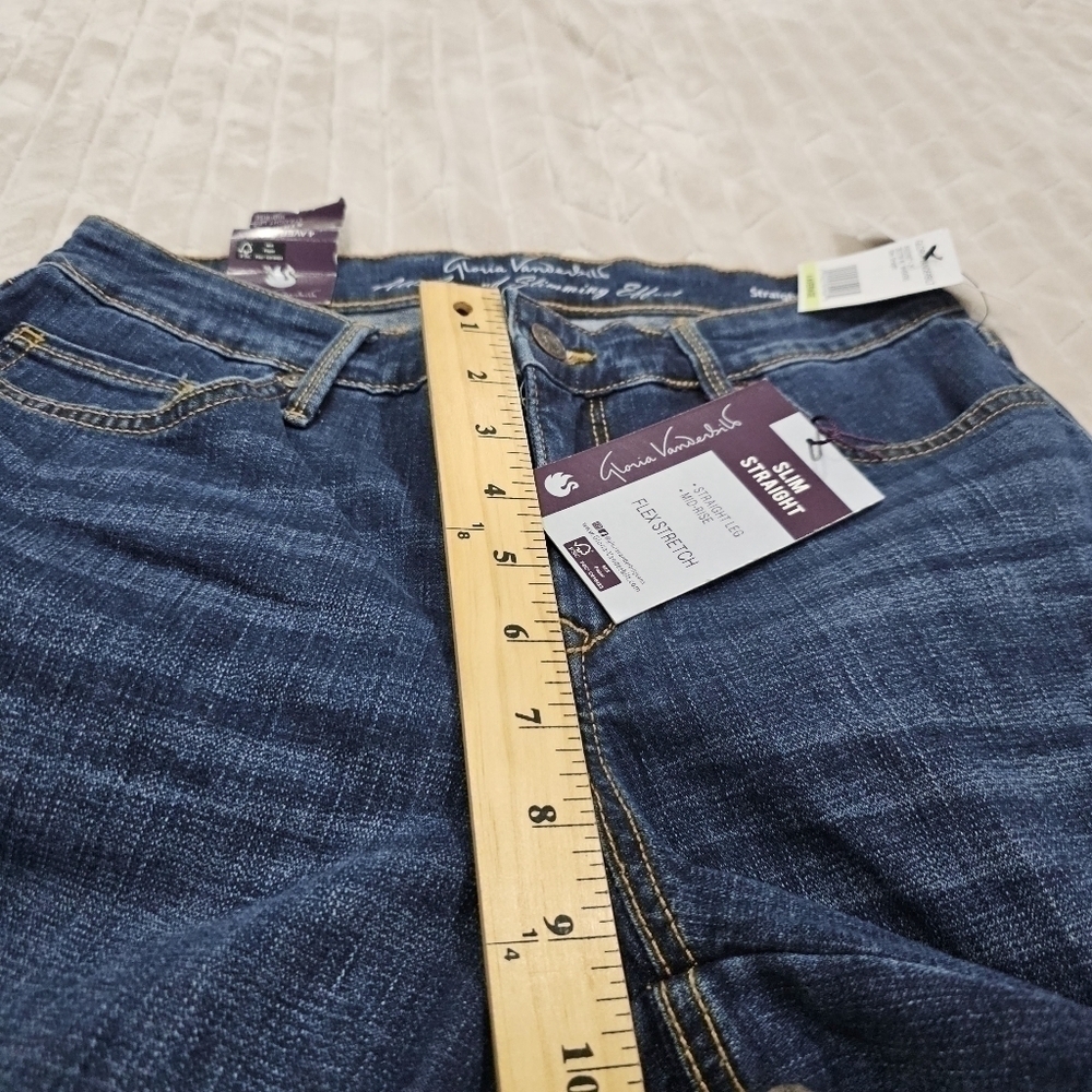 Gloria Vanderbilt Dark Wash Slim Straight Mid Rise Jeans Size 4 NWT - Picture 9 of 14